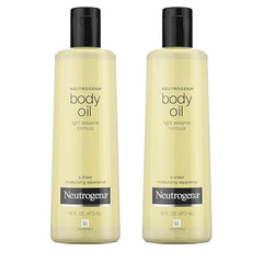 Neutrogena Body Oil Light Sesame Formula, Twin Pack of 16 fl oz, Radiant Glow Moisturizer for Dry Skin, Bath & Shower Oil For Smooth and Hydrated Skin