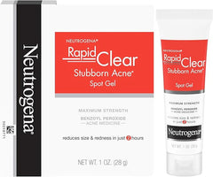 Neutrogena Rapid Clear Stubborn Acne Spot Treatment Gel, Maximum Strength 10% Benzoyl Per-oxide Treatment Medication for Acne Prone Skin, Pimple Cream Reduces Size & Redness, 1 oz