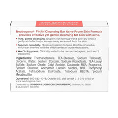 Neutrogena Facial Cleansing Bar Treatment for Acne-Prone Skin, Non-Medicated & Glycerin-Rich Hypoallergenic Formula with No Detergents or Dyes, 3.5 oz (Pack of 6)