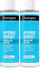 Neutrogena Hydro Boost Micellar Water with Hyaluronic Acid,Micellar Cleansing Water for Sensitive Skin,Removes Makeup,Dirt & Oil,Alcohol-Free,13.5 fl oz,(Pack of 2)