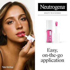 Neutrogena Hydro Boost Tinted Lip Oil with Hyaluronic Acid, Hydrating and Nourishing Lip Oil for Fuller Looking Lips, Petal Pop, .2 fl. Oz