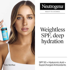 Neutrogena Hydro Boost Hyaluronic Acid Face Moisturizer with Broad Spectrum SPF 50 Sunscreen, Non-Greasy, Fragrance Free Daytime Facial Moisturizer to Hydrate & Soothe Dry Skin, 1.7 fl. oz
