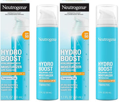 Neutrogena Hydro Boost Hyaluronic Acid Face Moisturizer with Broad Spectrum SPF 50 Sunscreen,Non-Greasy,Fragrance Free Daytime Facial Moisturizer to Hydrate & Soothe Dry Skin,1.7 fl. oz,(Pack of 2)
