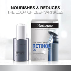 Neutrogena Rapid Wrinkle Repair Retinol Face Oil, Daily Anti-Aging Face Serum to Fight Fine Lines, Deep Wrinkles, & Dark Spots, 1.0 fl. oz