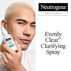 Neutrogena Evenly Clear Clarifying Hypochlorous Acid Spray, Purifying Face & Body Mist Helps Refresh Acne-Prone Skin While Fighting Impurities Anytime, Anywhere, 4 fl. oz