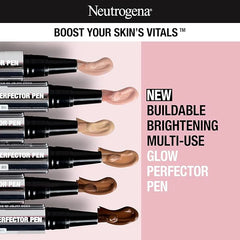 Neutrogena Healthy Skin Glow Perfector Concealer Pen, Lightweight Liquid Makeup for Face with Pro-Vitamin B5 & Vitamin E for a Radiant Finish, Tan, 0.1 oz
