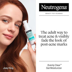 Neutrogena Evenly Clear Acne Gel Moisturizer with Salicylic Acid & N-Acetyl Glucosamine, Lightweight Non-Greasy Face Moisturizer Helps Treat Breakouts & Visibly Fade the look of Post-Acne, 1.7 fl. oz