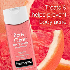 Neutrogena Body Clear Acne Body Wash Pink Grapefruit - Salicylic Acid Formula for Breakout Treatment, Exfoliating Cleanser for Clear Skin, 8.5 fl. oz. Bottle, 3-Pack