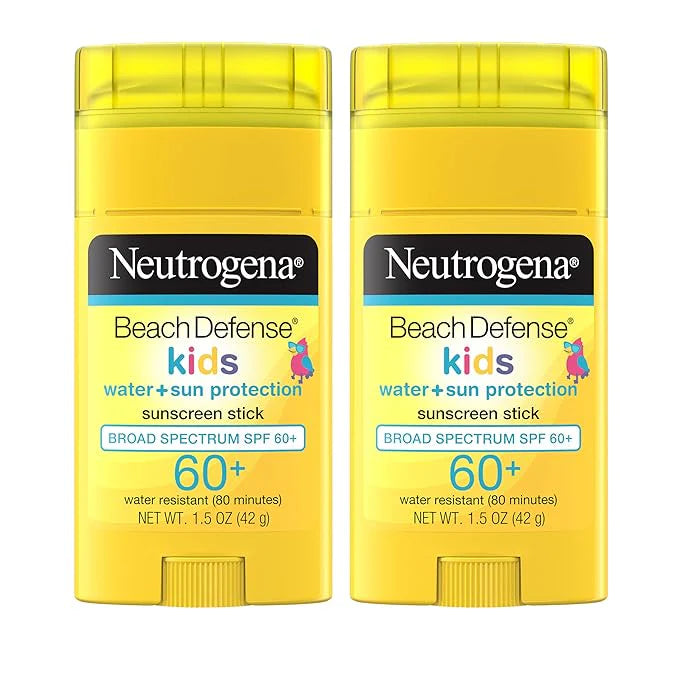 Neutrogena Beach Defense Kids Sunscreen Stick SPF 60+, Hawaii Reef Act 104 Compliant, Octinoxate & Oxybenzone Free, Sunscreen for Face & Body, Travel Size Sun Protection, 1.5 oz