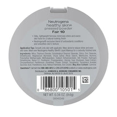 Neutrogena Healthy Skin Pressed Makeup Powder Compact with Antioxidants & Pro Vitamin B5, Fair 10,.34 oz, Pack of 2