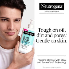 Neutrogena Ultra Gentle Foaming Facial Cleanser, Foaming Face Wash for Sensitive Skin, Gently Cleanses Away Dirt, Oil & Makeup Without Over Drying, Fragrance-Free, 5.8 fl. oz