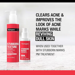Neutrogena Stubborn Texture Daily Acne Facial Cleanser,Salicylic Acid Face Wash + Glycolic & Polyhydroxy Acids,Fragrance-Free,6.3 fl. oz,(Pack of 2)